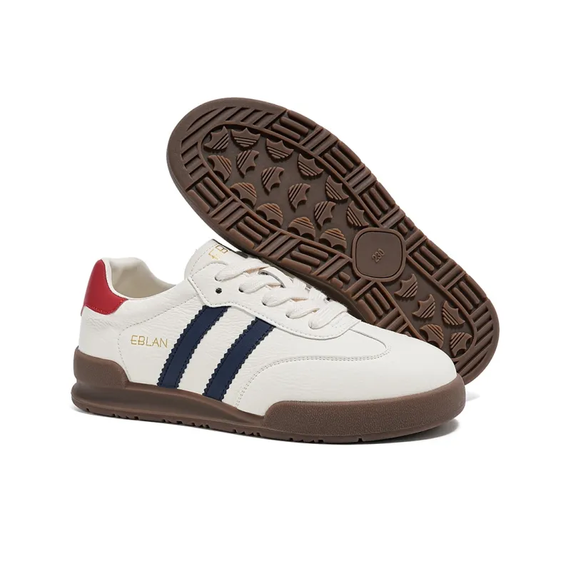EBLAN Cushioning Wear-Resistant Low-Top Casual Shoes Women's Beige Blue-3