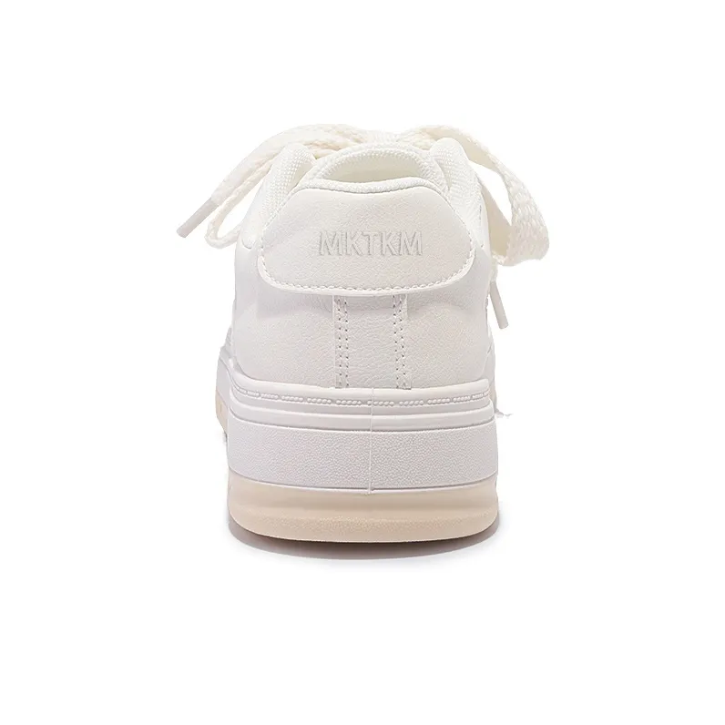 MKTKM Water Resistant Cushioning Height Increasing Low Top Skateboard Shoes Women's Beige-5
