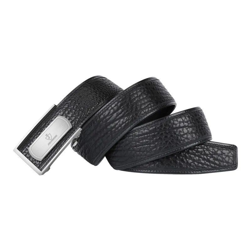 Jaylen Oos Textured Wild Cow Leather Stainless Steel Automatic Buckle Genuine Leather Leather Belts Men's-1