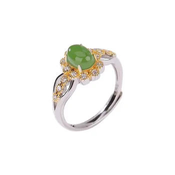 Artisan lock heart jade Hetian Jade Rings Unisex
