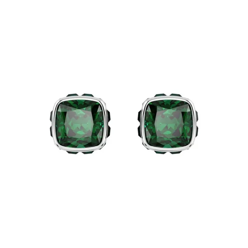 Swarovski Rhodium-Plated Faux Crystal Stud Earrings Women's Green-0