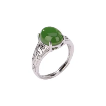 Artisan lock heart jade Hetian Jade Rings Unisex