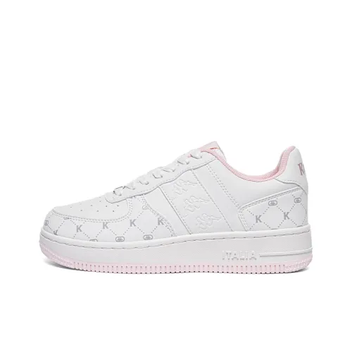 Kappa Flowers Back to Back Anti Slip Wear Resistant Low Top Skateboard Shoes Women's White Pink