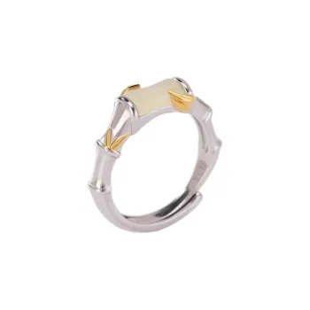 Artisan lock heart jade Hetian Jade Rings Unisex