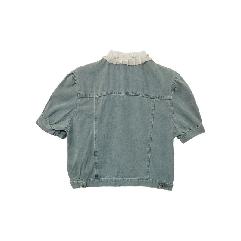 DOSOHEB Denim Jacket Women's Light Blue-1