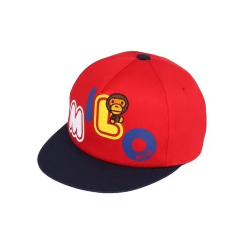 A BATHING APE Cotton Baseball Caps Kids' Red/Blue