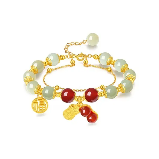 SHENGYALUO Hetian Jade Bracelets Women's White Jade-0