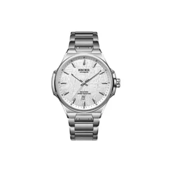 EBOHR Explorer Collection Mechanical Movement Stainless Steel Strap Watch Men's Watches White Dial