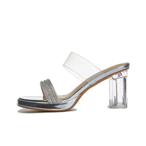 POOQ Slide Slippers Women's Silver/Champagne