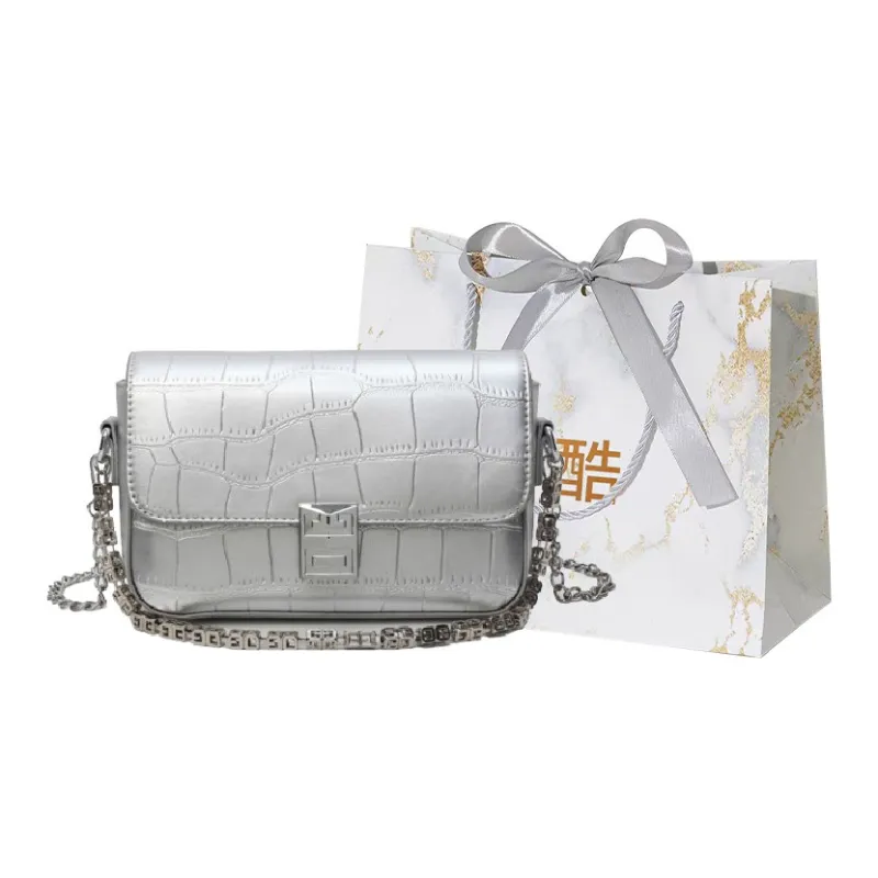 Cool Pu Portable Crossbody Bag, Shoulder Bag Regular Women's Ecru/Silver/Black/Brown-10
