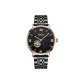 Rose Gold Case Black Dial Steel Band