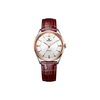 EBOHR Master Collection Automatic Mechanical Movement Genuine Leather Strap Watch Women's Watch White Dial