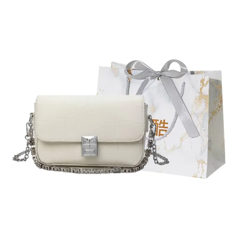 Cool Pu Portable Crossbody Bag, Shoulder Bag Regular Women's Ecru/Silver/Black/Brown-5