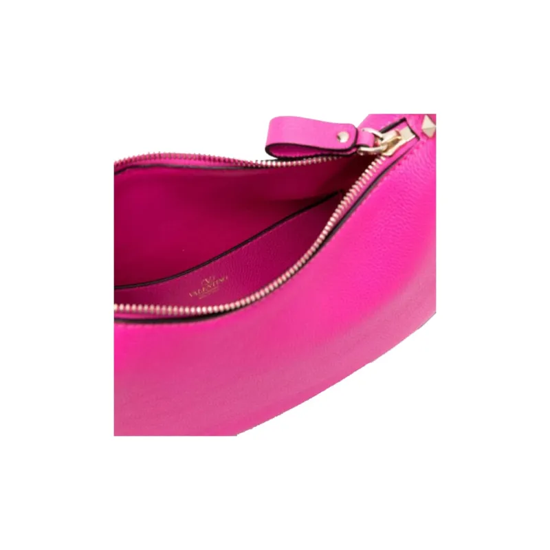 Valentino ROCKSTUD Calfskin Hobo Bag, Shoulder Bag, Crossbody Bag Women's Pink-3