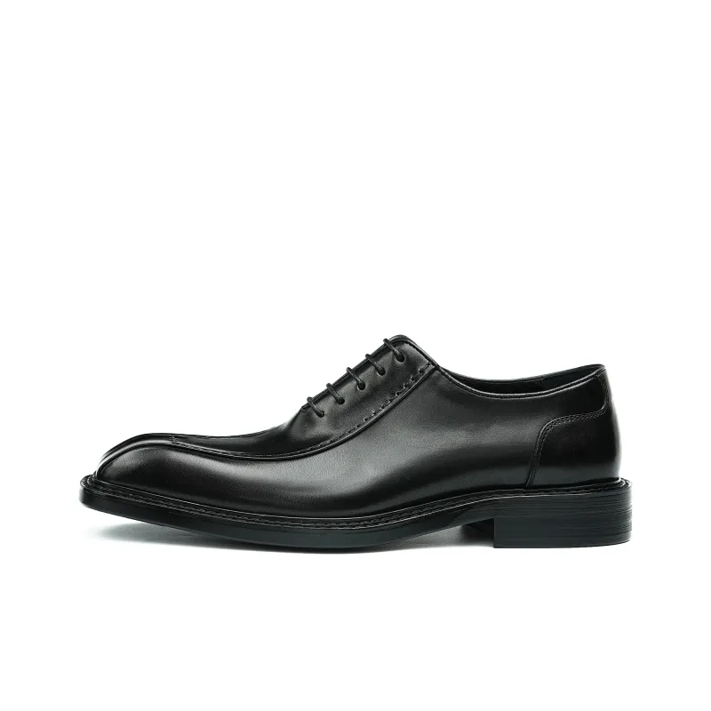 ASTON M.JAZZ Dress Shoes Men Low Top Black/Coffee-1