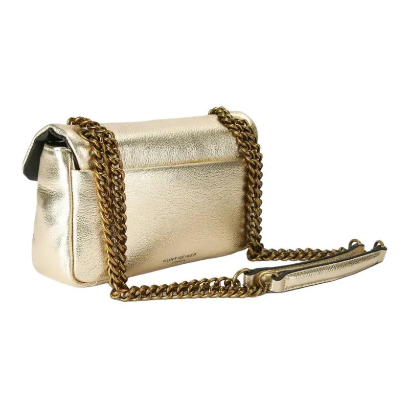 Kurt Geiger London Leather Crossbody Bag Shoulder Bag Small Size Women's Champagne-3