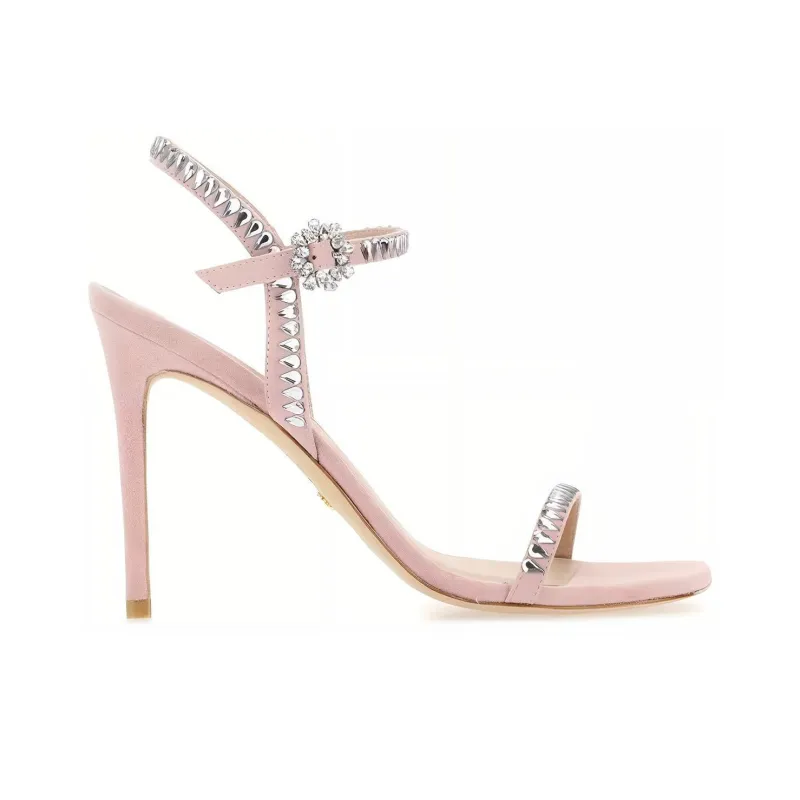 stuart weitzman 105mm Crystal-embellished Sandals-1