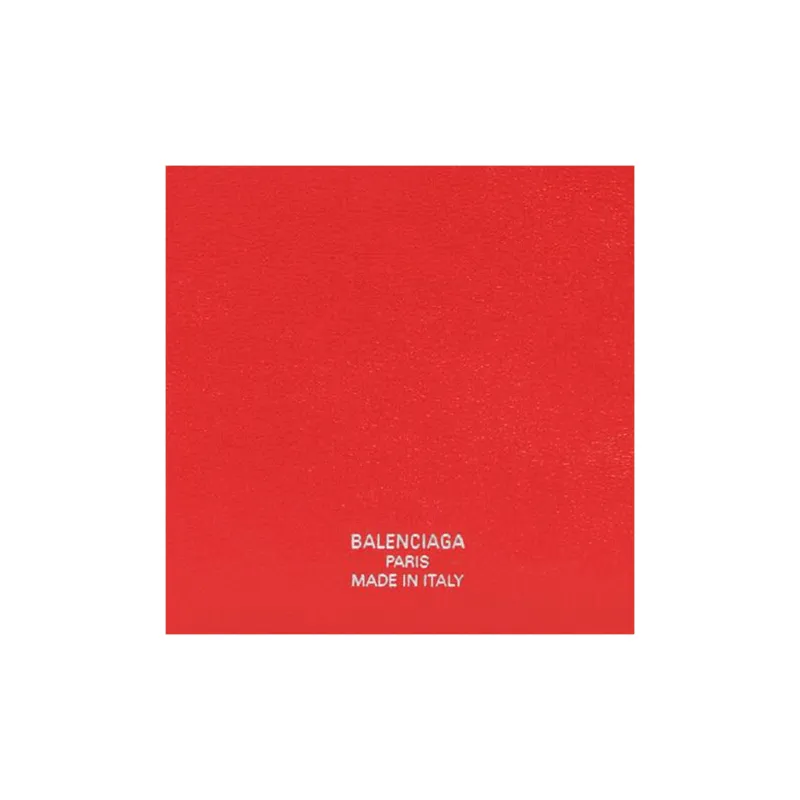 Balenciaga Smooth Calf Leather Wallet Coin Purse Card Holder Women's Red-3