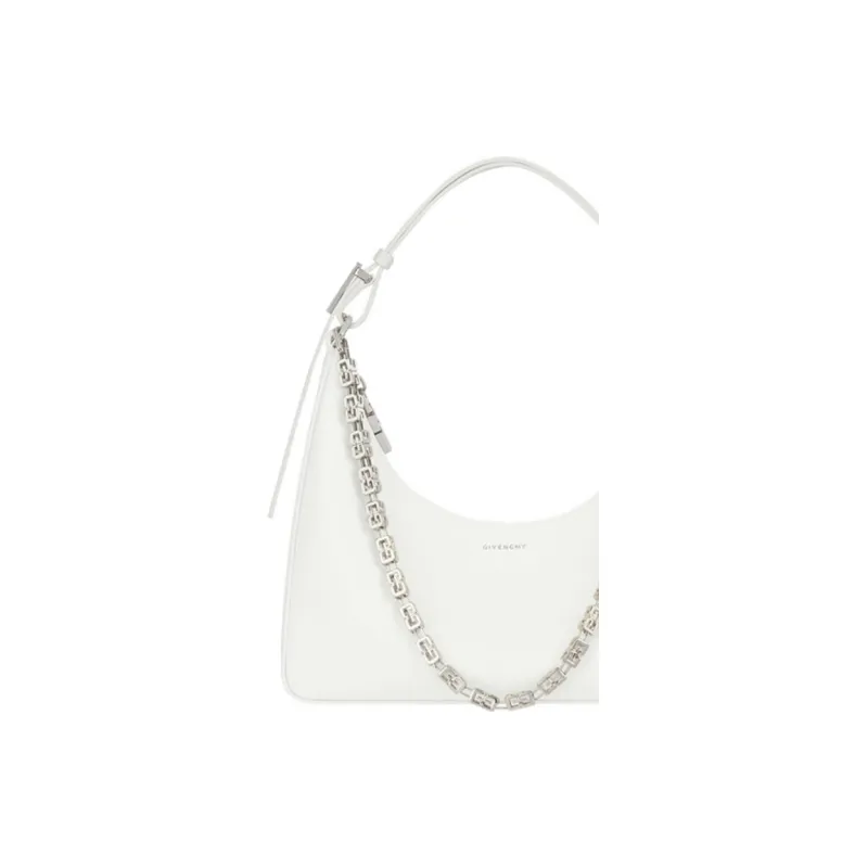 GIVENCHY Cut out Cow Leather One Shoulder Handbag Women's Ivory White-4