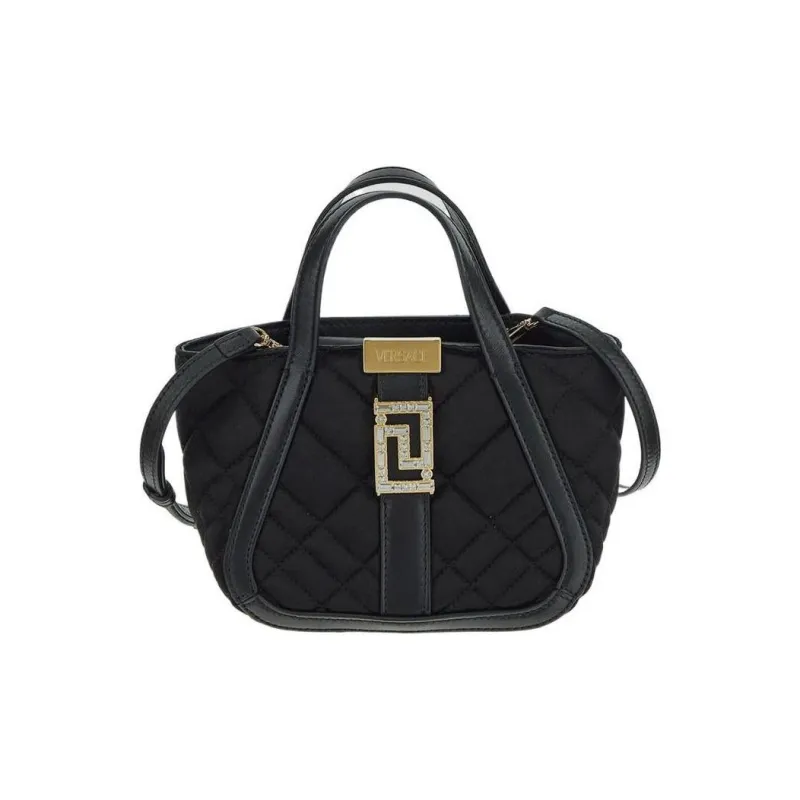 VERSACE Viscose Shoulder Bag, Crossbody Bag, Handbag Mini Women's Black-0
