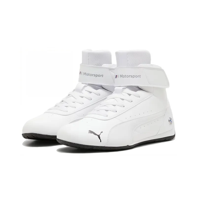 PUMA BMW M Motorsport Neo Cat Durable Breathable High-Top Training Shoes Men's White-2