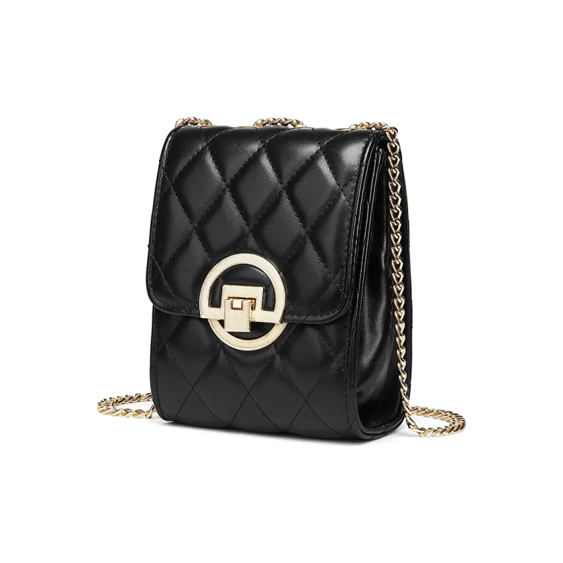 CORALDAISY Synthetic Leather Cell Phone Pouch, Coin Purse, Shoulder Bag, Crossbody Bag Regular Women's Mousse Black-1