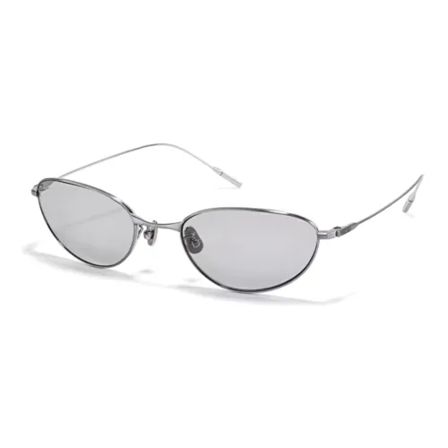 Fakeme Β Titanium Oval Sunglasses Women's Silver