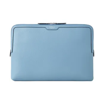 Mulberry Grained Leather Clutch Small Size Women's Blue Gray