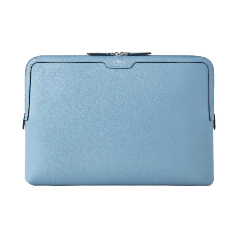 Mulberry Grained Leather Clutch Small Size Women's Blue Gray-0