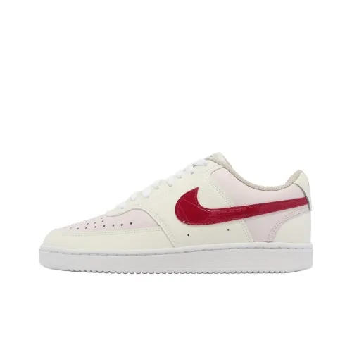 Nike Court Vision 1 Skateboard Shoes Women's Low-Top White/Pink Red