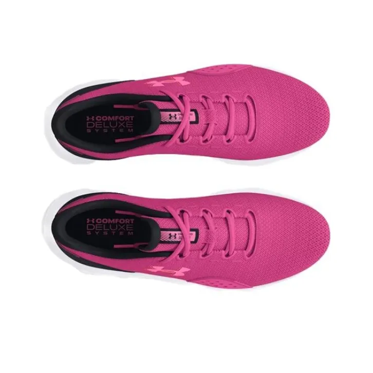 Under Armour Cushioning Wear Resistant Low Top Running Shoes Women's Black Pink-3