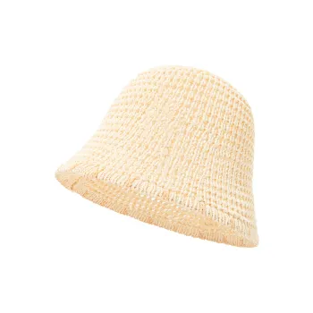BAIJUAN Straw Woven Polyester Bucket Hats Unisex