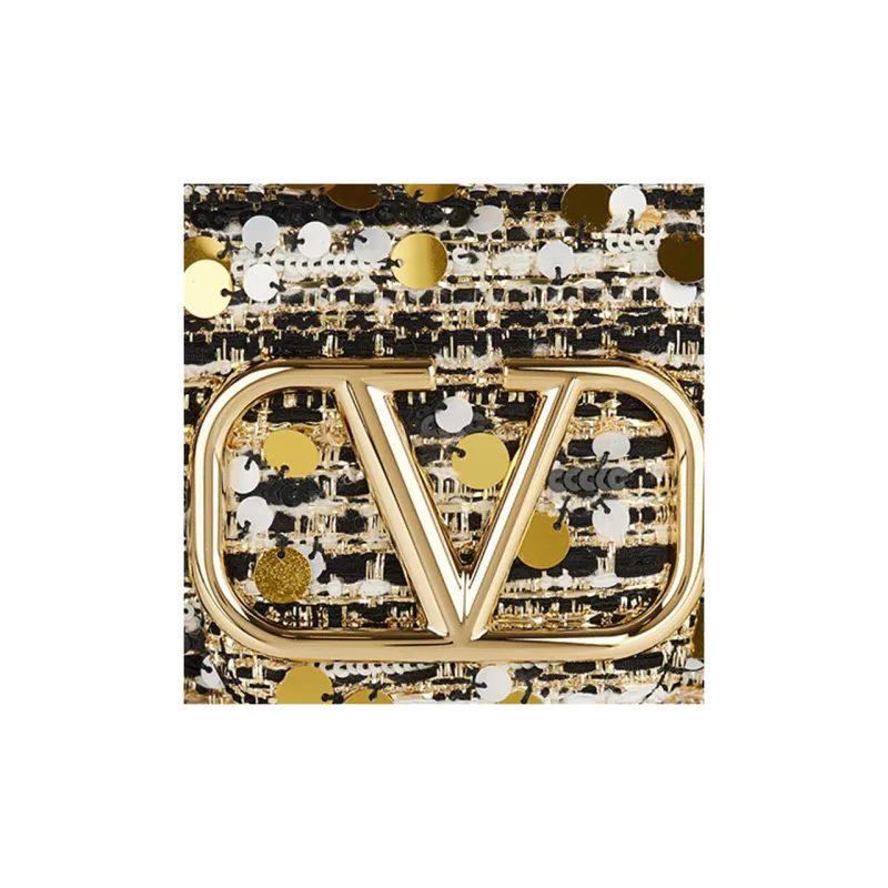 Valentino Locò Leather Portable Crossbody Bag Shoulder Bag Women's Gold-4