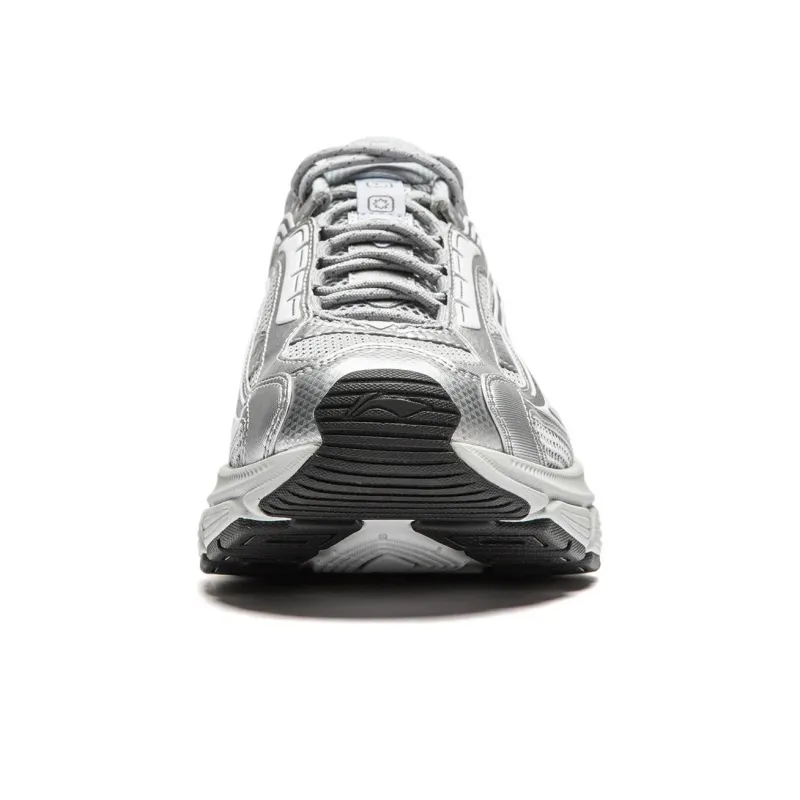LiNing Slip Resistant Abrasion Resistant Supportive And Resilient Low Top Casual Running Shoes Men's Silver-4
