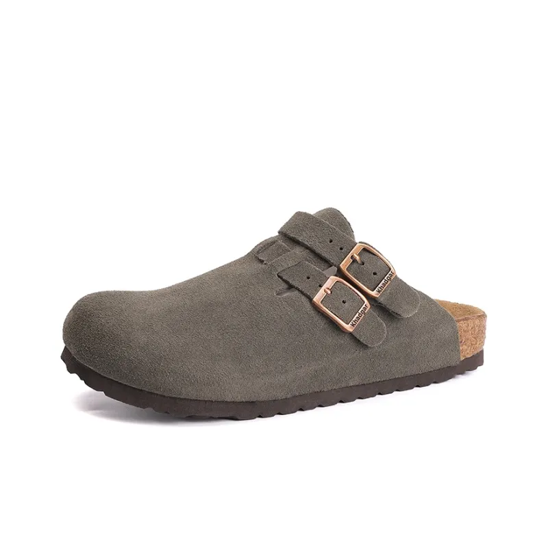 Khadgar Mules Slip on Shoes With Partial Coverage, Reversible, Birkenstock, Cork Soft Sole Closed Toe Slippers Unisex-20