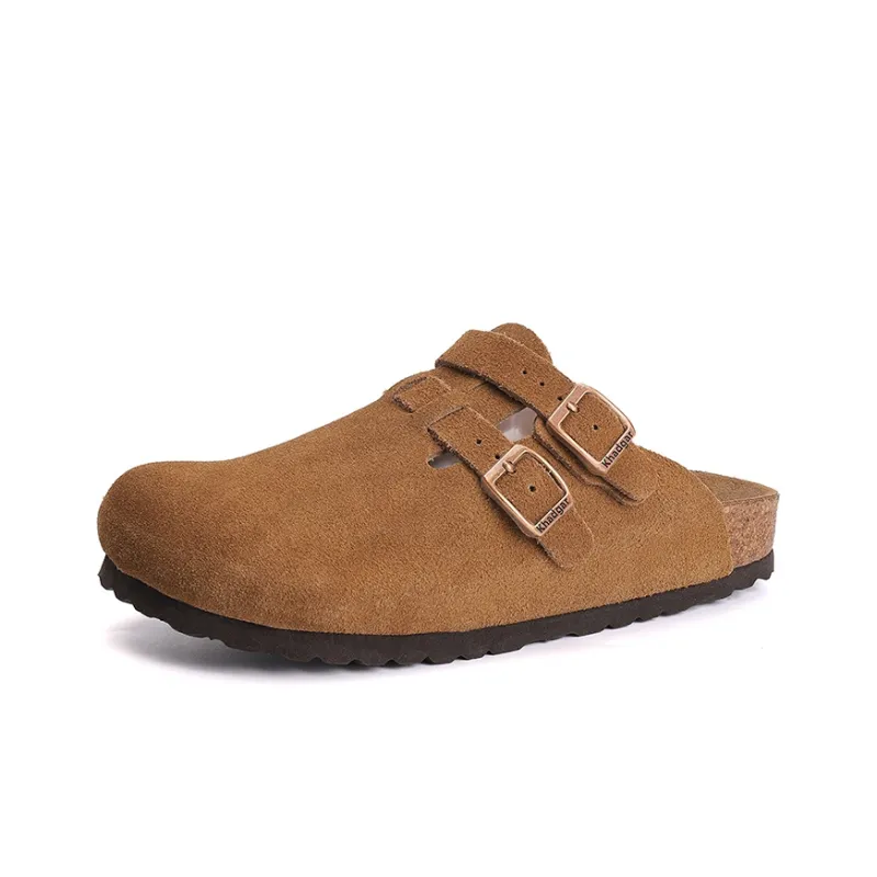 Khadgar Mules Slip on Shoes With Partial Coverage, Reversible, Birkenstock, Cork Soft Sole Closed Toe Slippers Unisex-6