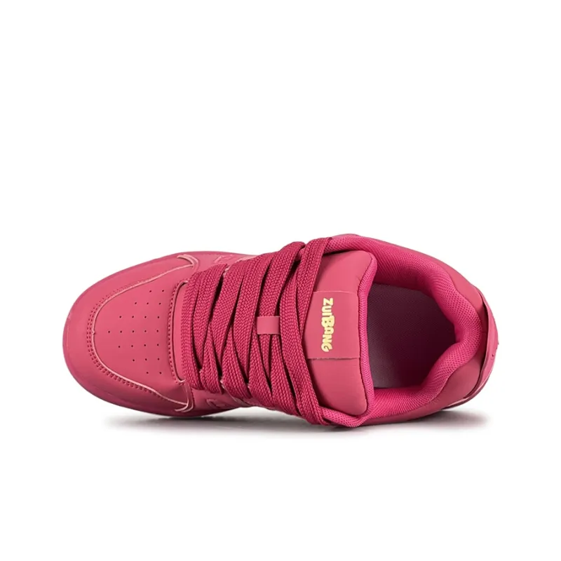 ZUIBANG Puffy Shoes Wear Resistant Low Top Skateboard Shoes Women's Dragon Fruit Red-3