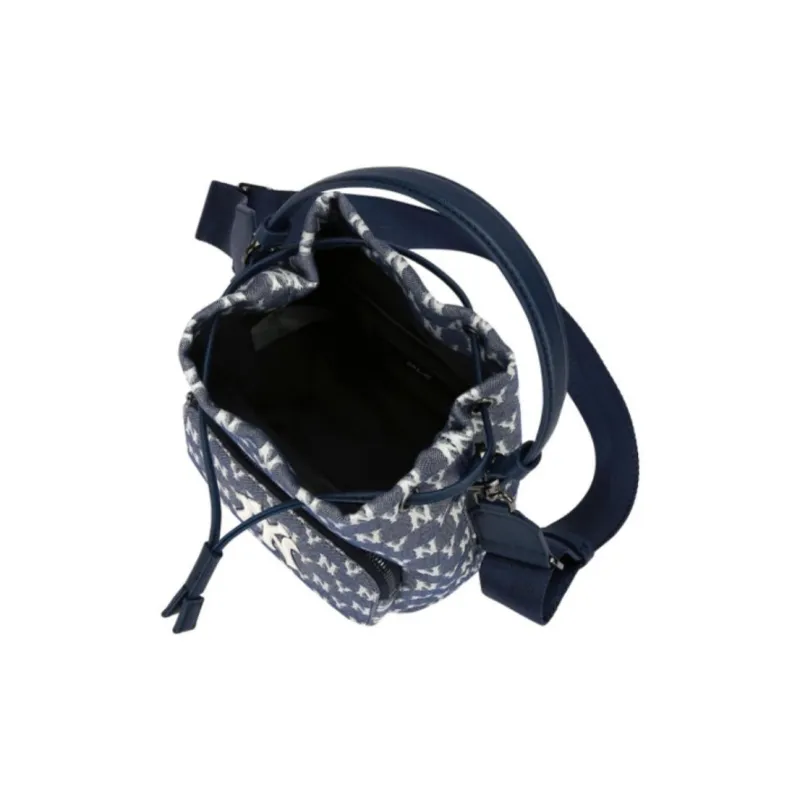 MLB Monogram Collection Polyester Bucket Bags Shoulder Bag Crossbody Bag Regular Unisex Denim Blue-3