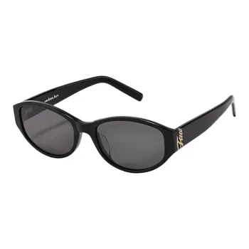 Fakeme Plate Frame Oval Sunglasses Women's Black