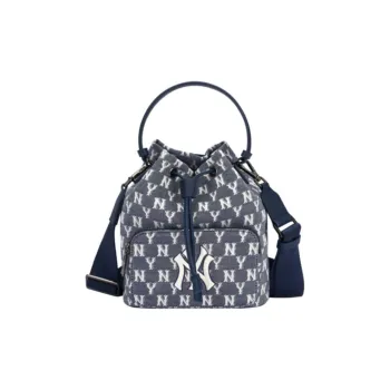 MLB Monogram Collection Polyester Bucket Bags Shoulder Bag Crossbody Bag Regular Unisex Denim Blue