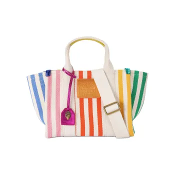 Kurt Geiger London Canvas Bag, Tote Bag, Shopping Bag, Handbag Trumpets Women's Beige & Multicolor