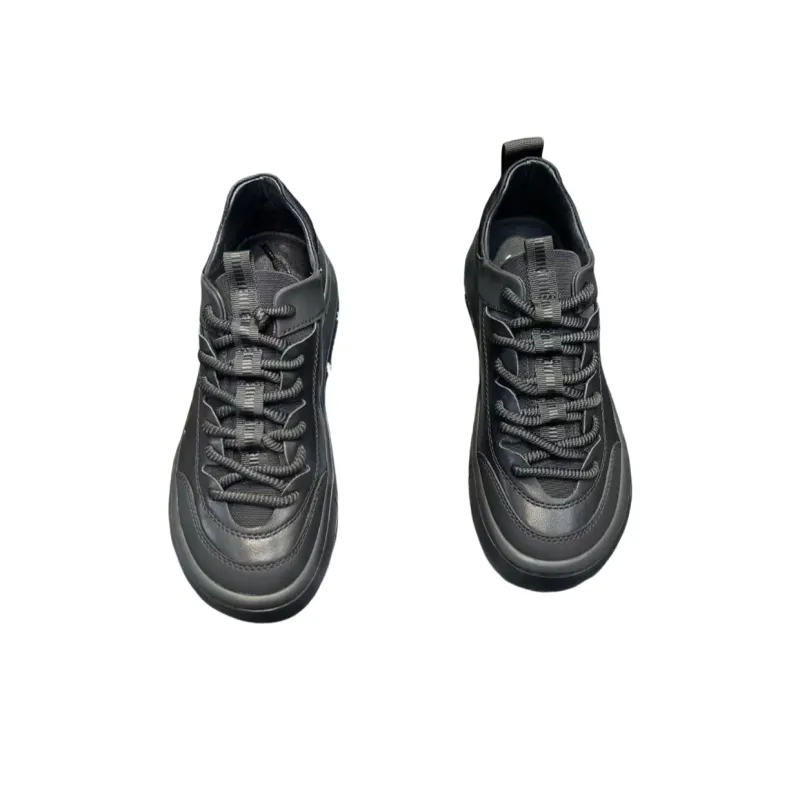 Mo Xu Men's Casual Shoes Men Low Top Black-4