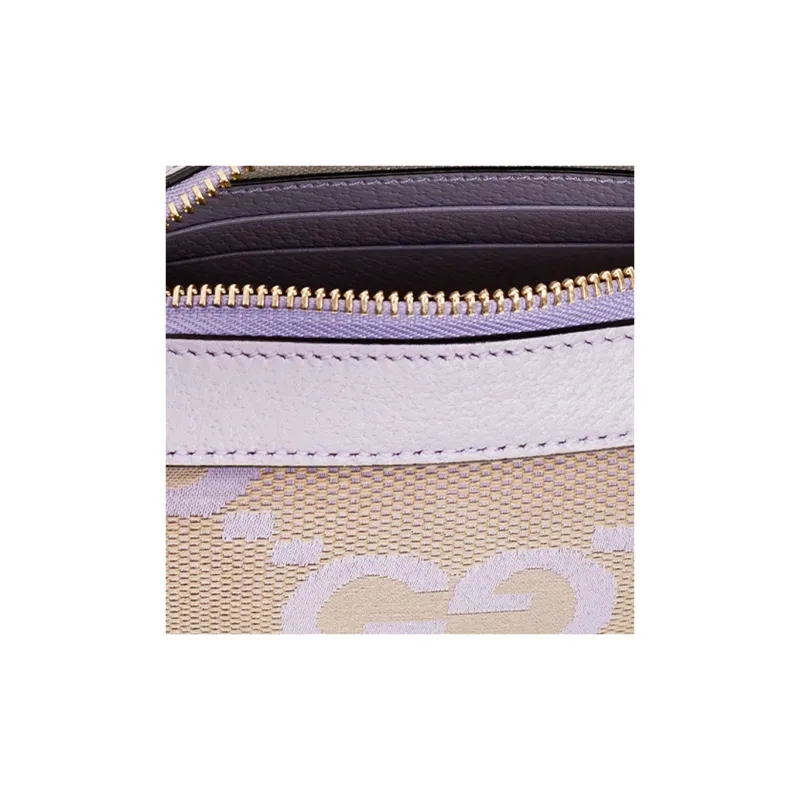 GUCCI Ophidia Fabric With Calfskin Shoulder Bag Handbag Shoulder Bag Women's Light Purple With Beige Accents-4
