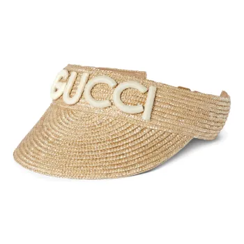 GUCCI Straw Sun Protection Hats Unisex Yellow