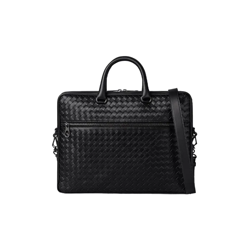Bottega Veneta Sheepskin Briefcase, Handbag Men's Black-0