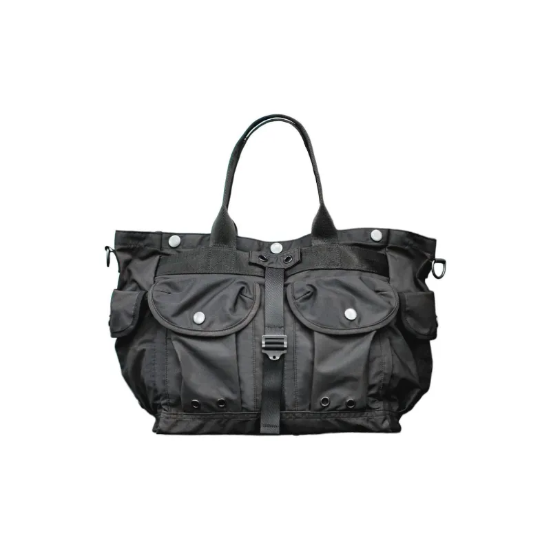 MADEN Polyester Portable Camera Crossbody Bag Laptop Bag Tote Messenger Bag Shoulder Bag Large Size Men's Black-1
