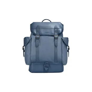 COACH Hitch Calfskin Backpack Large Size Men's Gray Blue