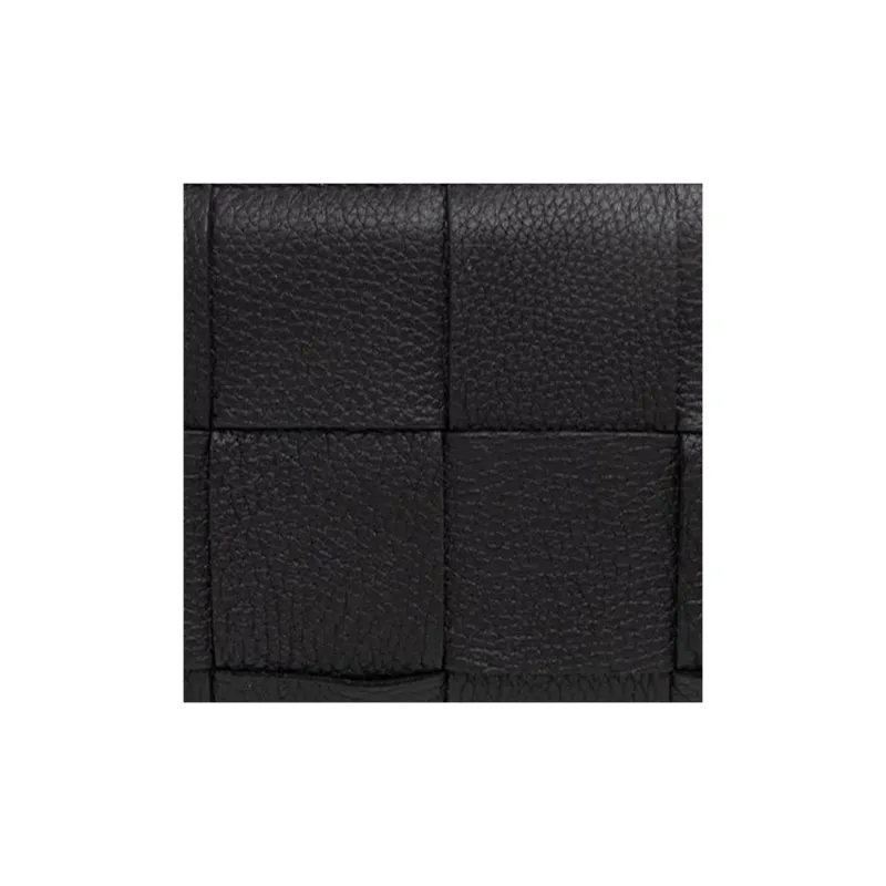Bottega Veneta Lambskin Patch Calfskin Wallet Men's Black-3