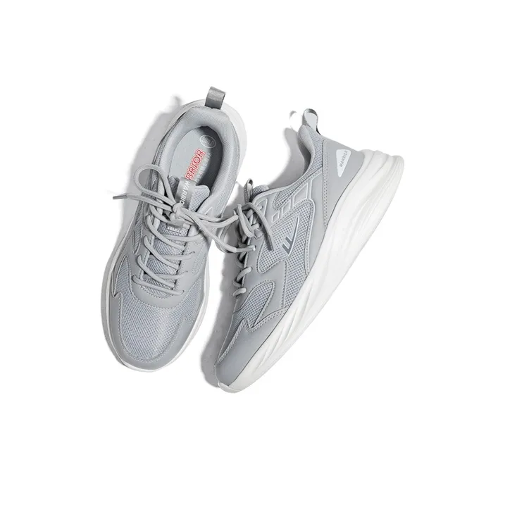 Warrior Breathable And Lightweight Low Top Casual Running Shoes Unisex White Gray-7