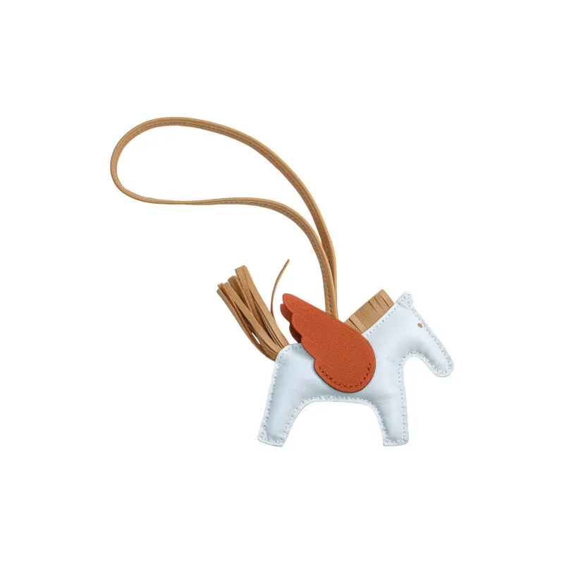 HERMES Leather Pendants Unisex Haze Blue Tea Brown Copper Red-1